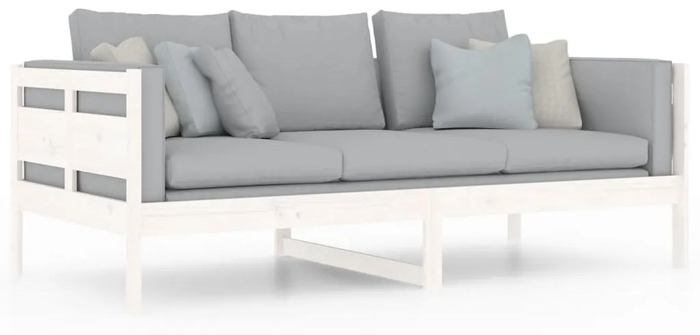 Sofá-cama 90x190 cm madeira de pinho maciça branco