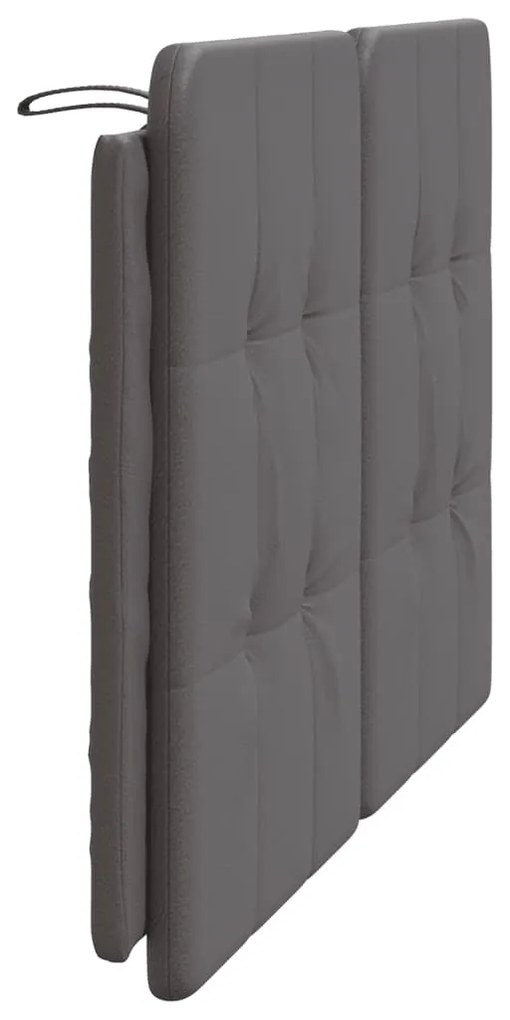 Almofadão de cabeceira 160 cm couro artificial cinzento
