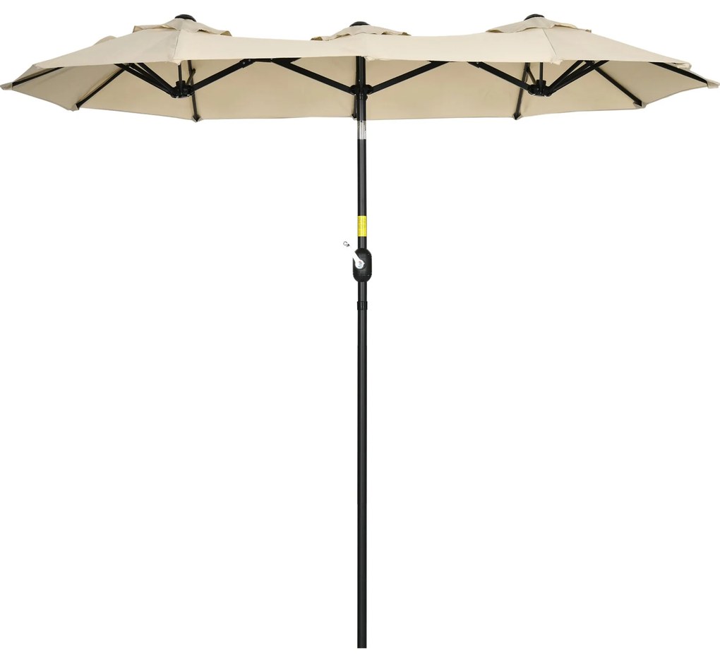 Chapéu de Sol Duplo 295x152x222 cm Chapéu de Sol de Jardim com Inclina