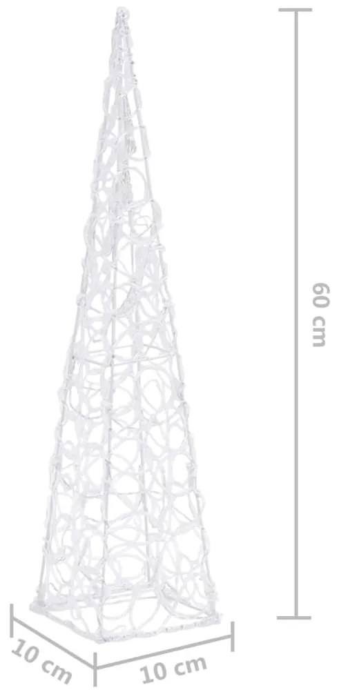 Cone de Iluminação Decorativo c/ LEDs - Acrílico - 60cm - Branco Frio