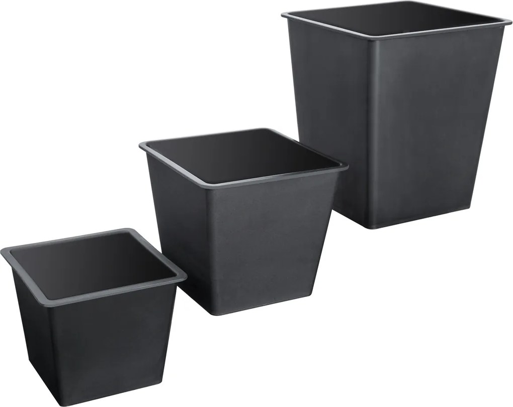 Conjunto de 3 vasos de flores em Polyrattan cinzento