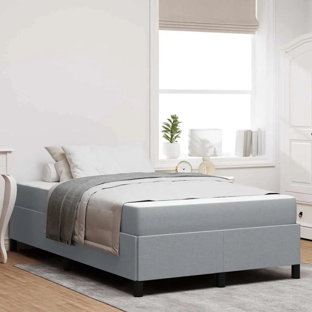 vidaXL Cama Box Cinza claro, Preto 120 x 200 cm