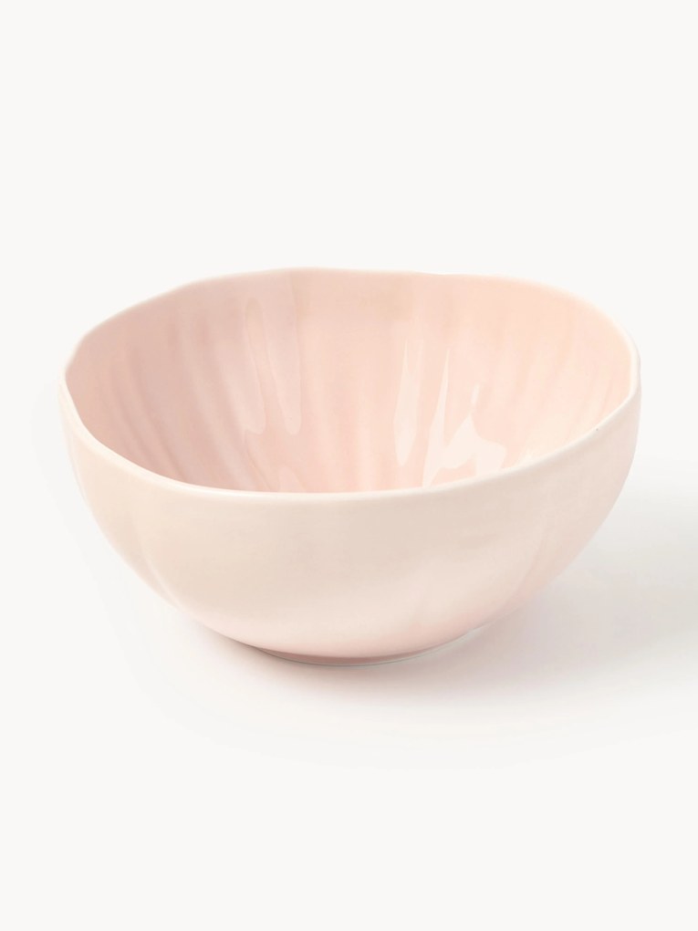 Taças de porcelana com padrão em relevo Sali, conjunto de 4