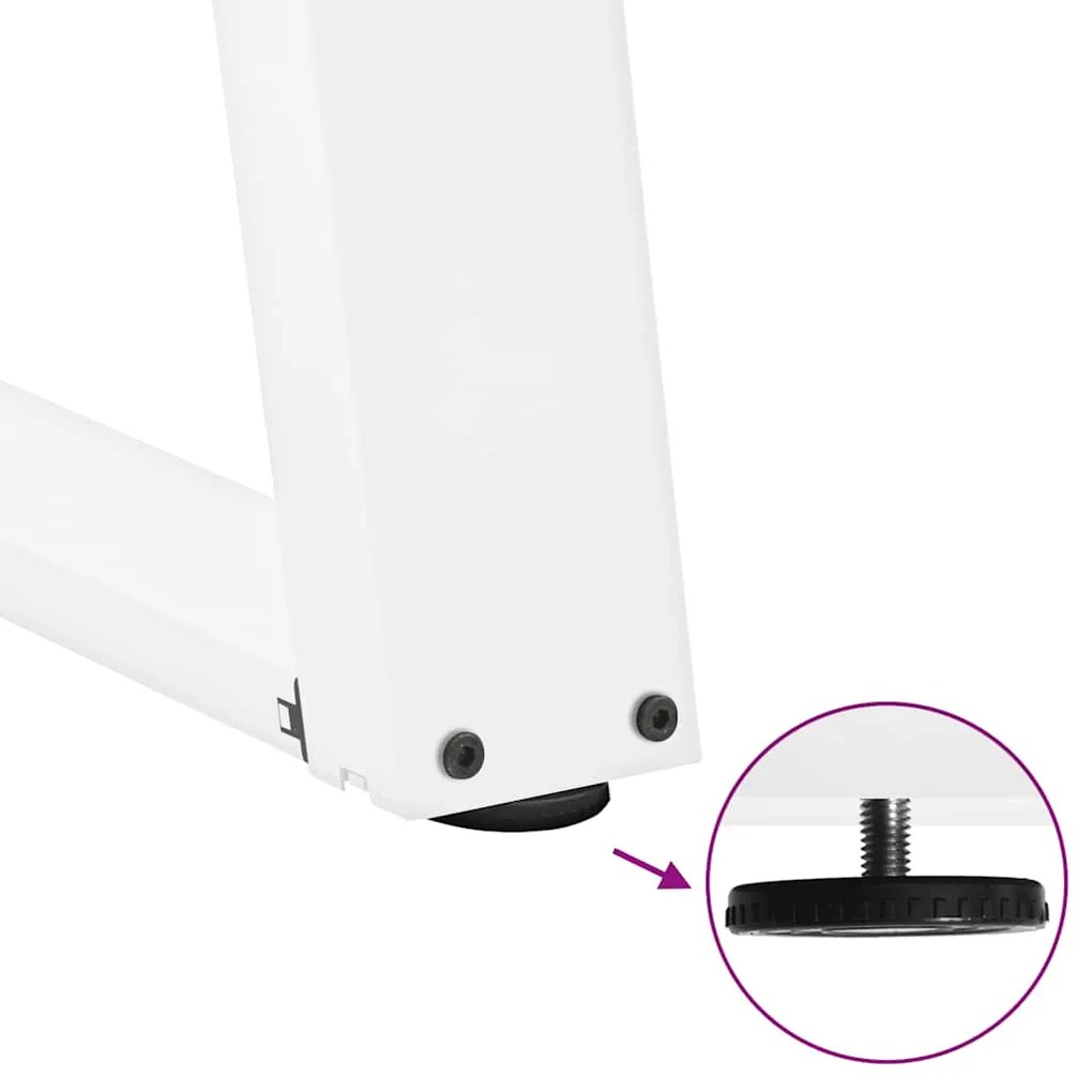 Pés de mesa de jantar em forma de U, 2 peças, branco, 70 x (72-73) cm,