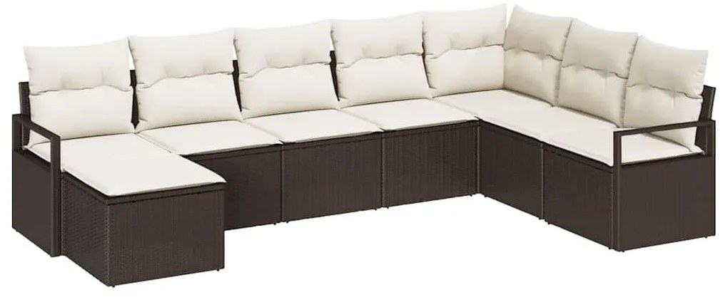 Conjunto de Sofás de Jardim de 8 Peças com Almofadas em Rattan Sintéti