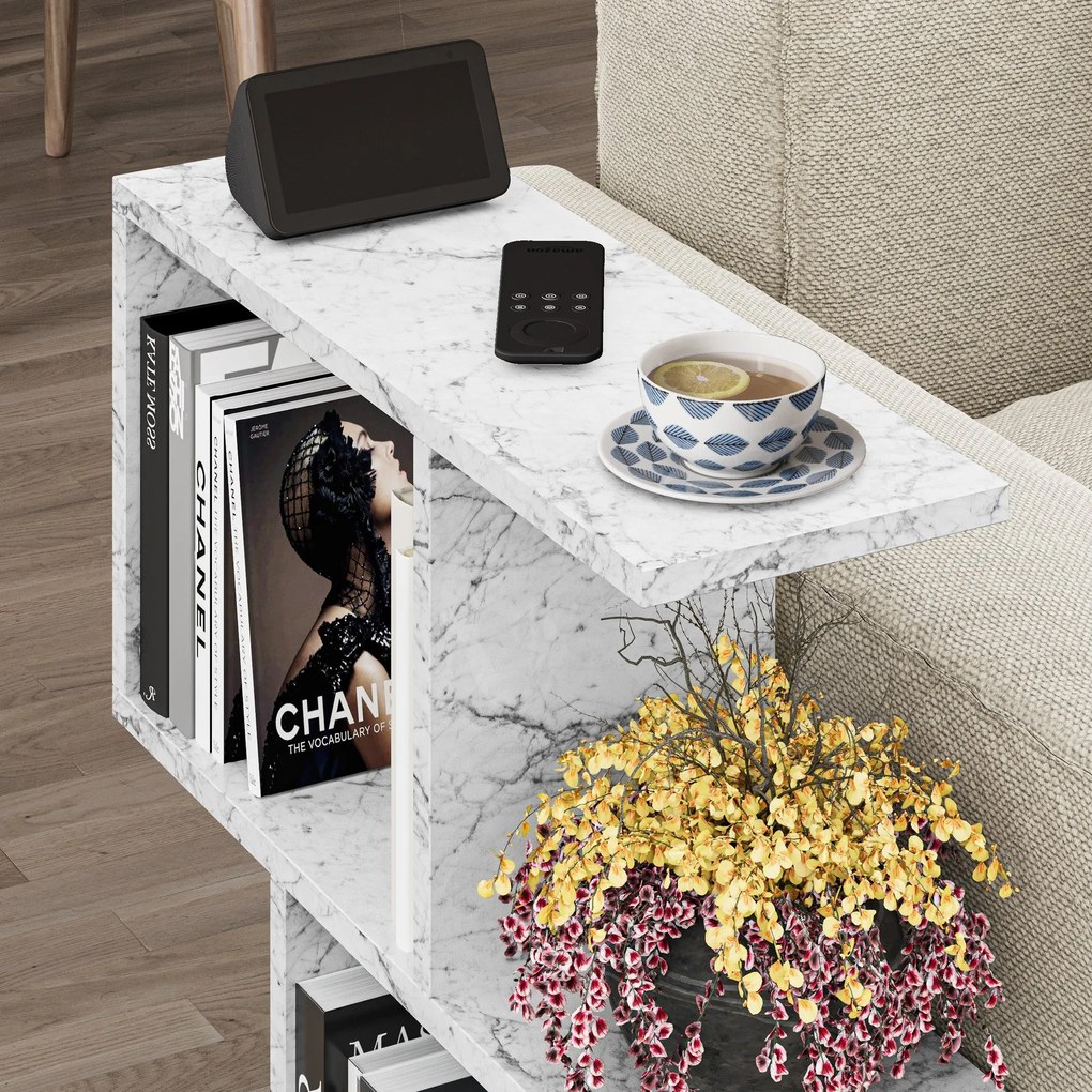 Mesa de Centro Homemania – Mármore Carrara – 60x60x20 cm | Tribo Home