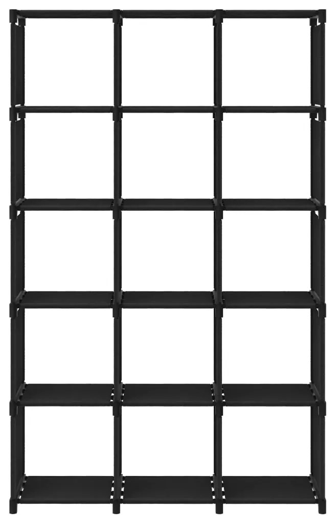 Unidade de prateleiras 15 cubos 103x30x175,5 cm tecido preto