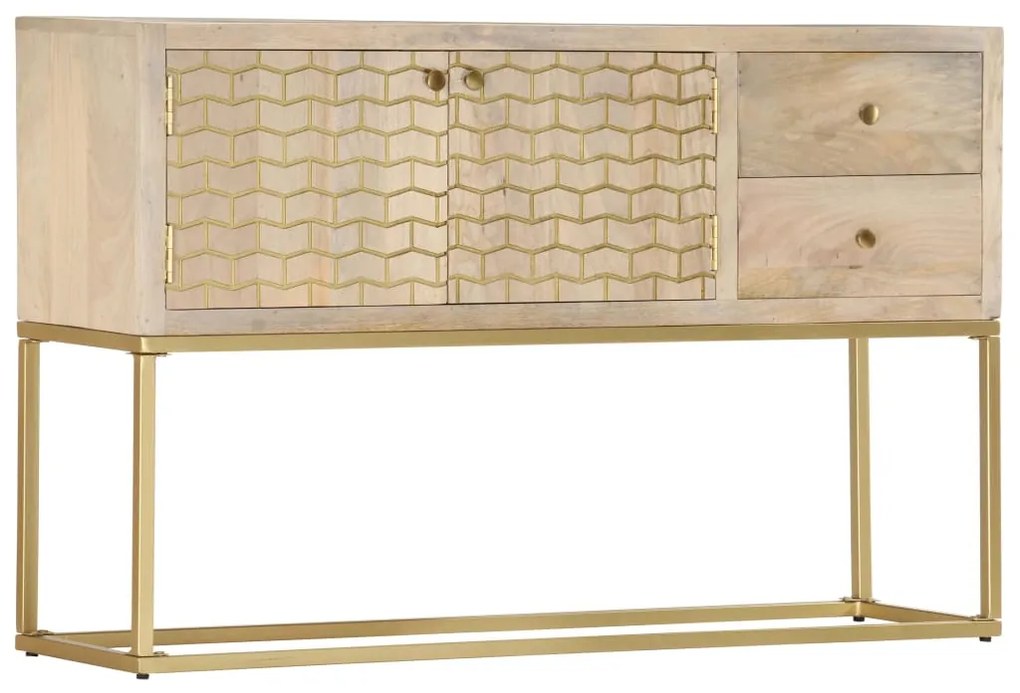 Aparador 120x30x75 cm madeira de mangueira maciça dourado