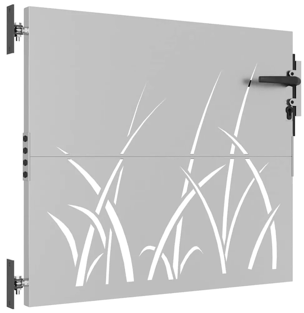 Portão de jardim 85x75 cm aço corten design erva