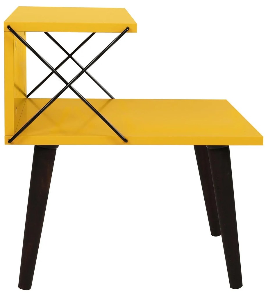 Mesinha de Cabeceira Cross – Amarela – 50x55x40 cm
