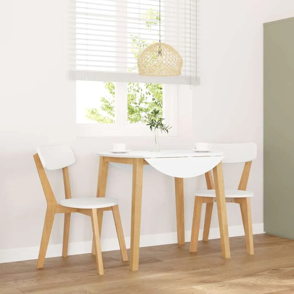 vidaXL Cadeiras de jantar 2 pcs madeira de seringueira maciça