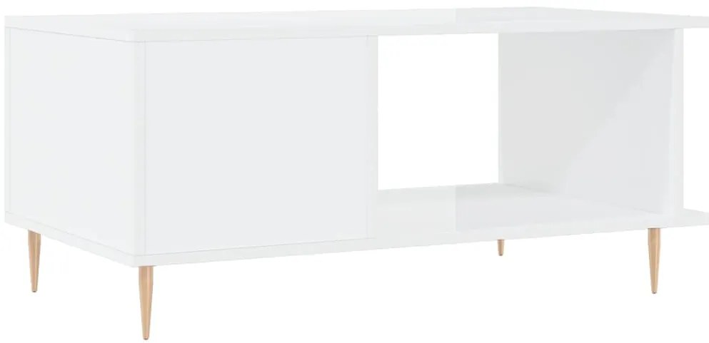 Mesa de centro 90x50x40 cm madeira processada branco brilhante
