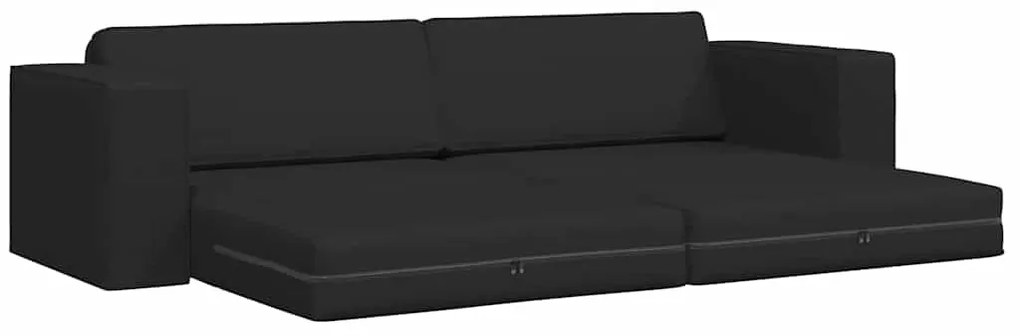 Sofá Cama 2 em 1 Preto 245x150x60.5 cm Tecido