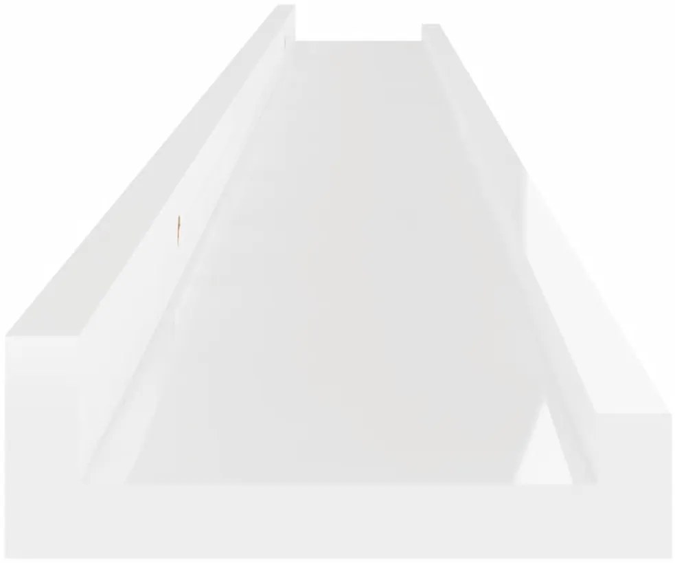 Prateleiras de parede 2 pcs 100x9x3 cm branco brilhante
