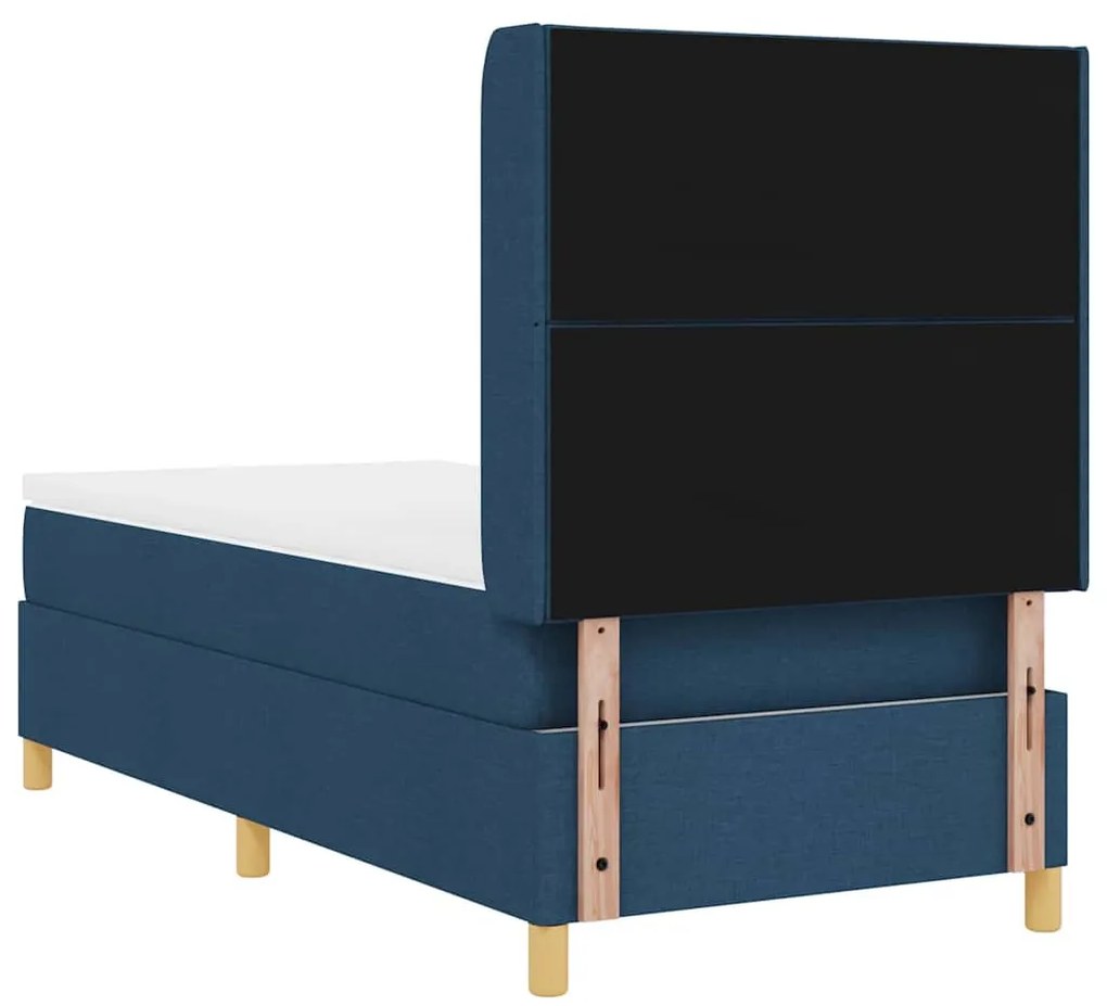 Cama Box com Colchão e LED Azul 90x200 cm em Tecido