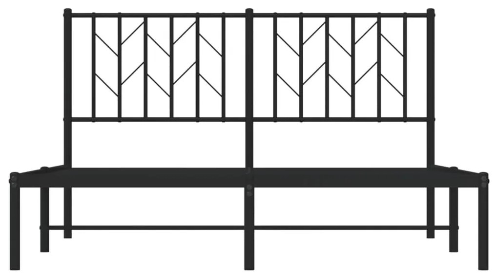 Estrutura de cama com cabeceira 140x200 cm metal preto
