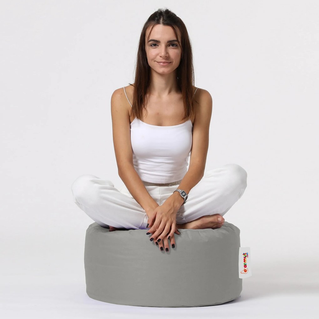 Pufe de Jardim Round Pouf – Fumo – 55x30 cm | Tribo Home