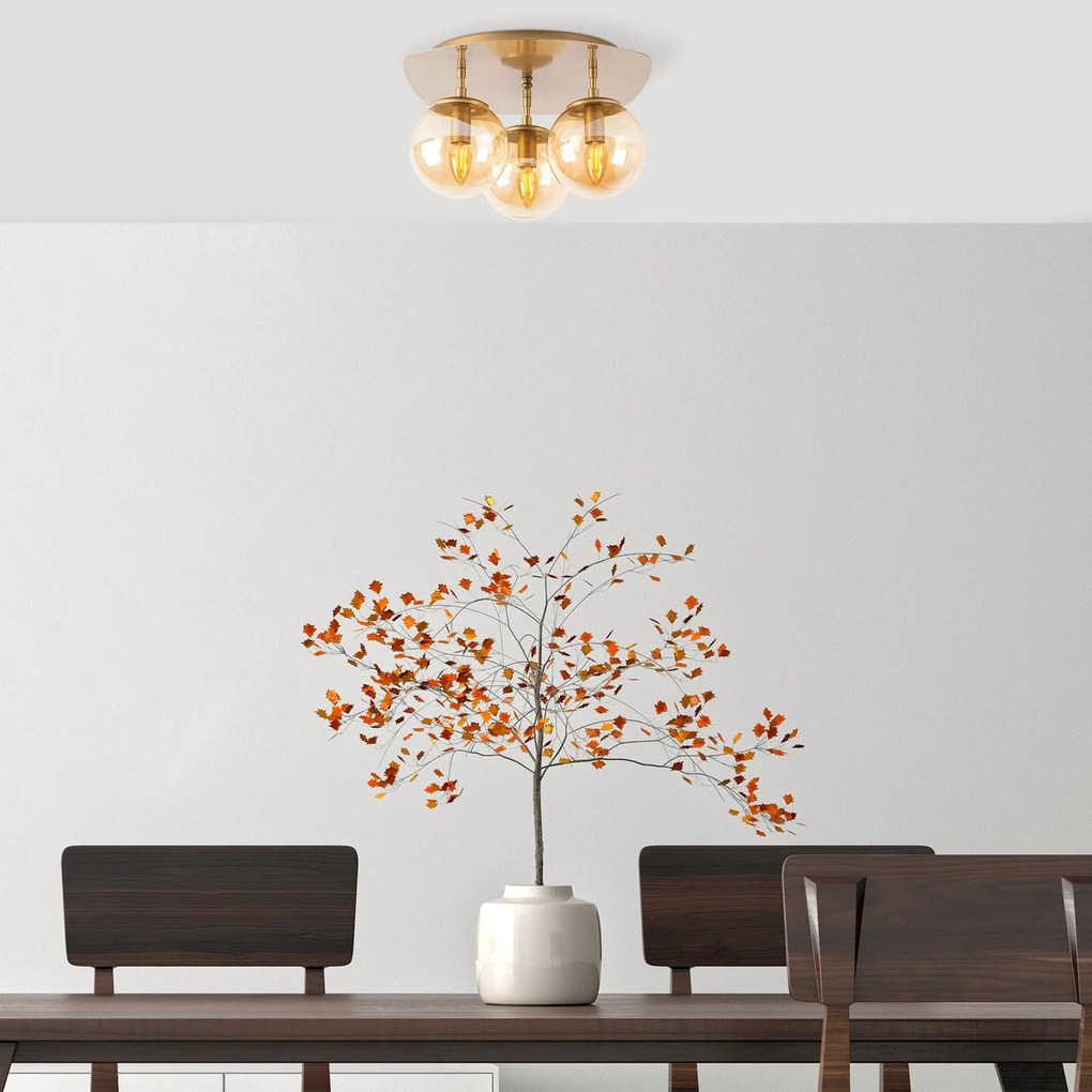 Candeeiro de Teto Well – Dourado – 37 x 44 x 25 cm