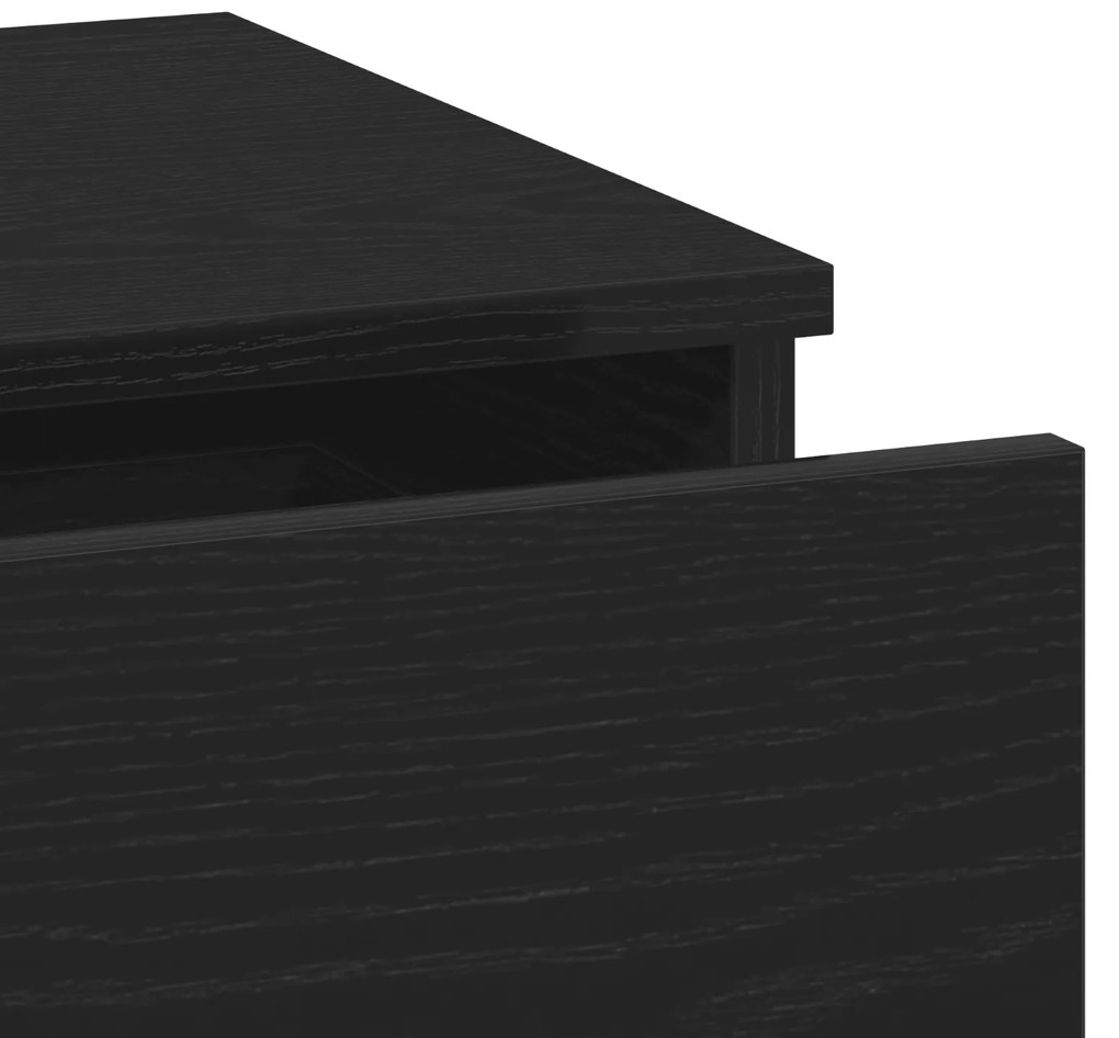 Criado-mudo vidaXL Preto Carvalho 40x35x65 cm Madeira engenharia