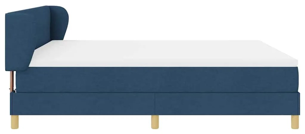 Cama Box Spring com Colchão - Azul, 180x200 cm, Tecido