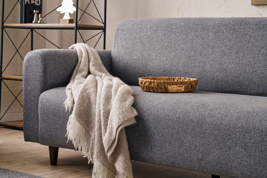 Conjunto de Sofás Noya – Cinzento – 3 Lugares: 220x87x70 cm, 1 Lugar: