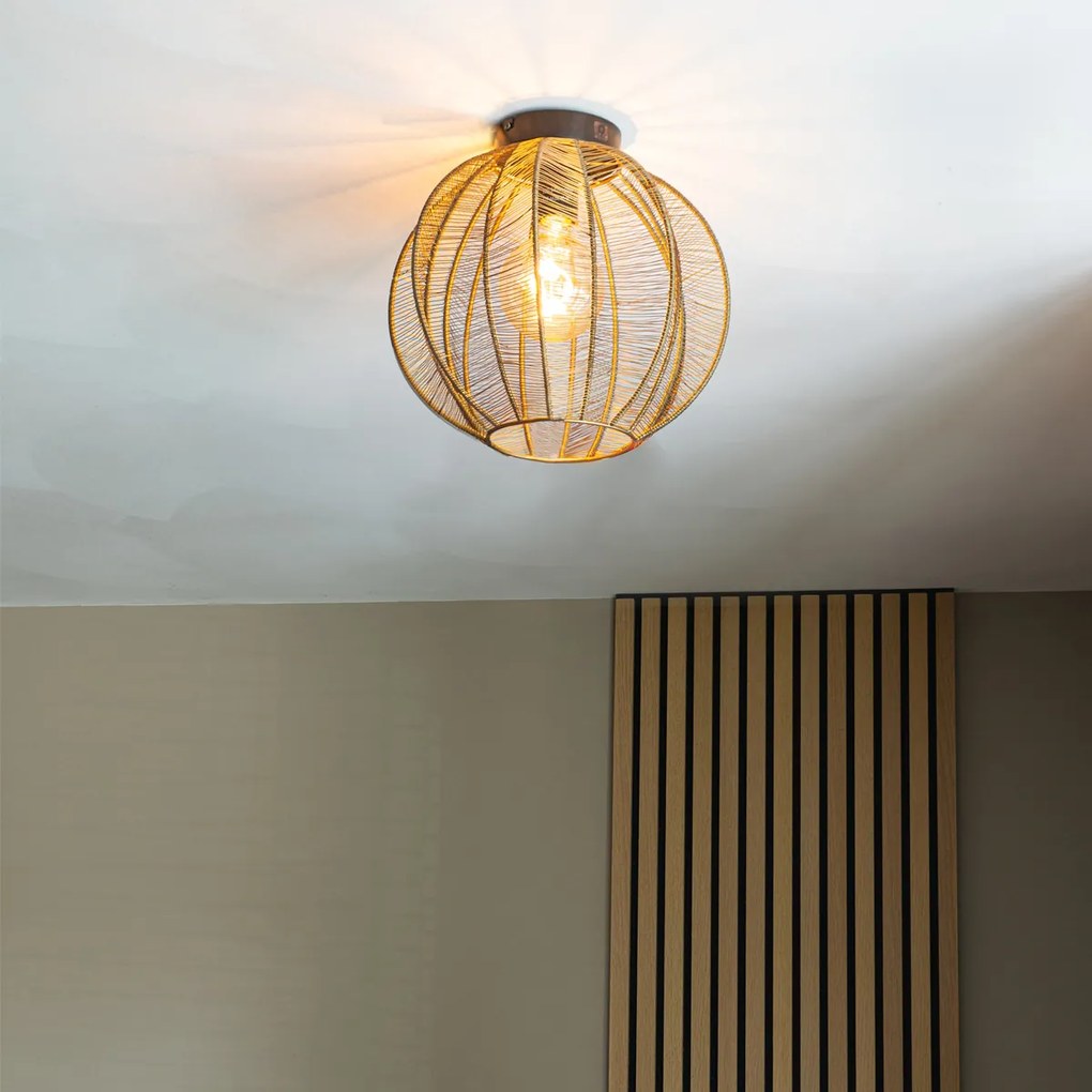 Luminária de teto industrial bronze com preto - Dong