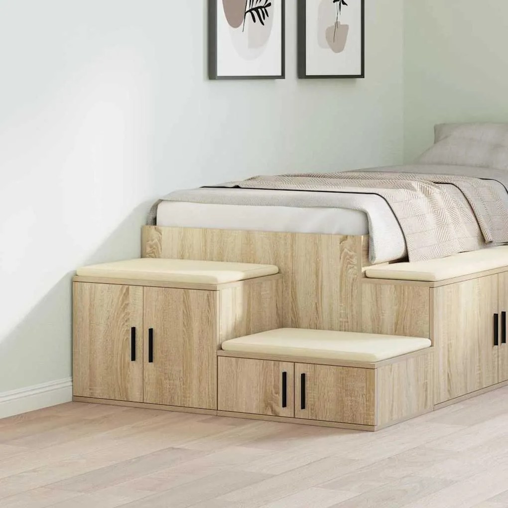 vidaXL Armário de arrumação 2 pcs Carvalho Sonoma 103 x 41 x 40 cm