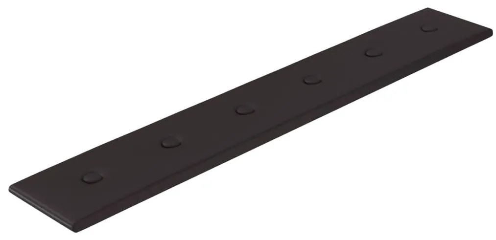 Painel de parede 12 pcs 90x15 cm couro artificial 1,62 m² preto