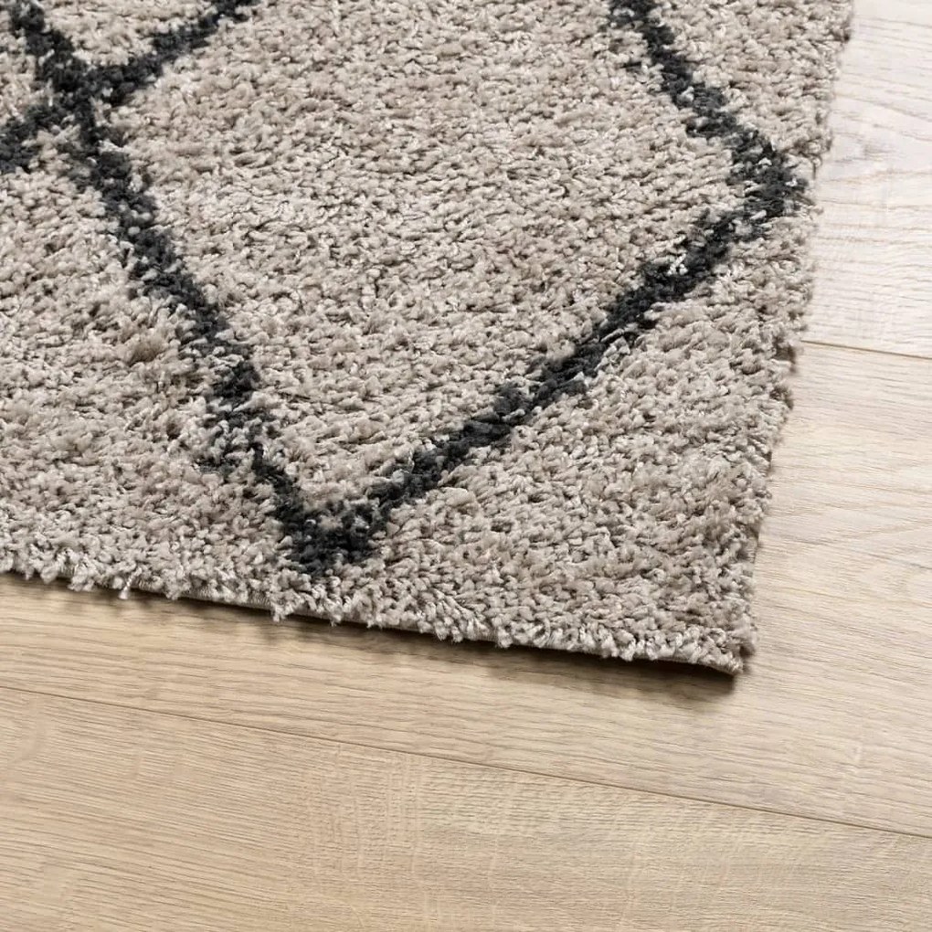 Tapete shaggy de pelo alto PAMPLONA 120x170 cm bege e antracite