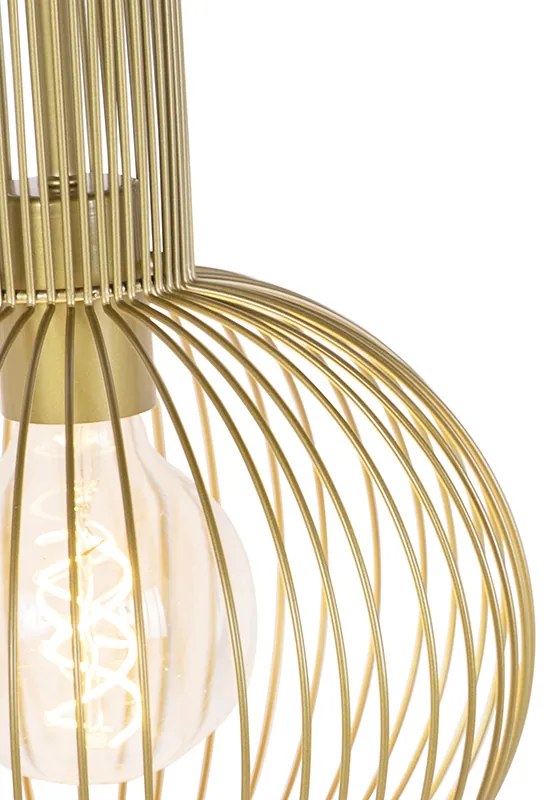 Candeeiro de suspensão design dourado - Wire Whisk Design