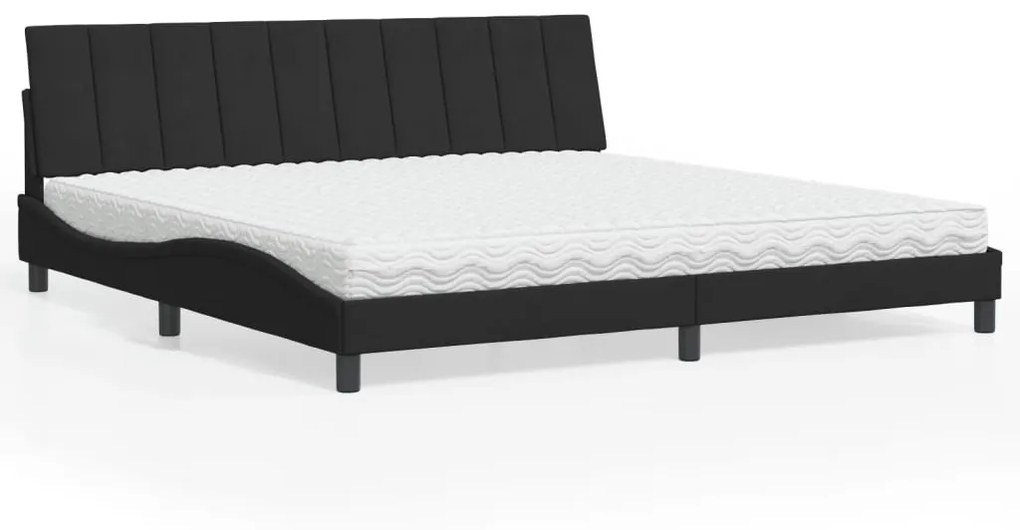 Cama com colchão 200x200 cm veludo preto