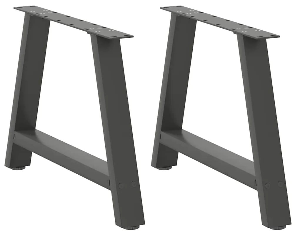 vidaXL Pés para mesa de centro em formato A, 2 peças, antracite, 70x (42-43) cm, aço