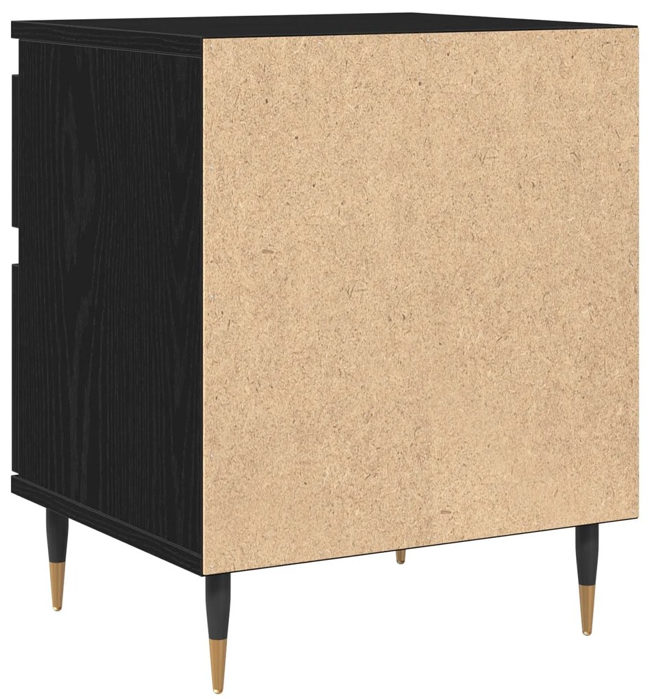 Criado-mudo vidaXL Preto Carvalho 40x35x50 cm Madeira de Engenharia