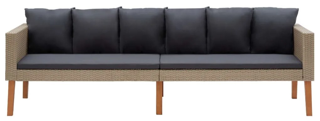 Conjunto Lounge de Jardim Connor - 2 Sofás e Mesa de Centro - Bege e C