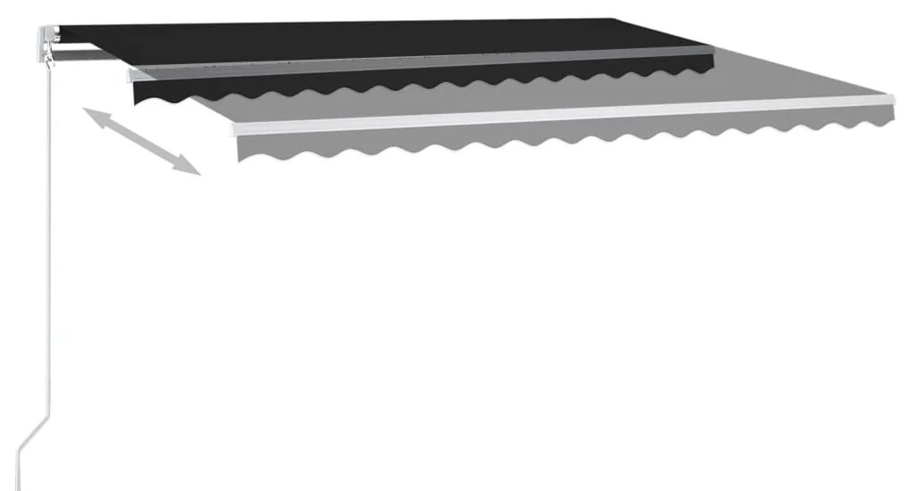 Toldo automático c/ LED e sensor de vento 4,5x3,5 m antracite