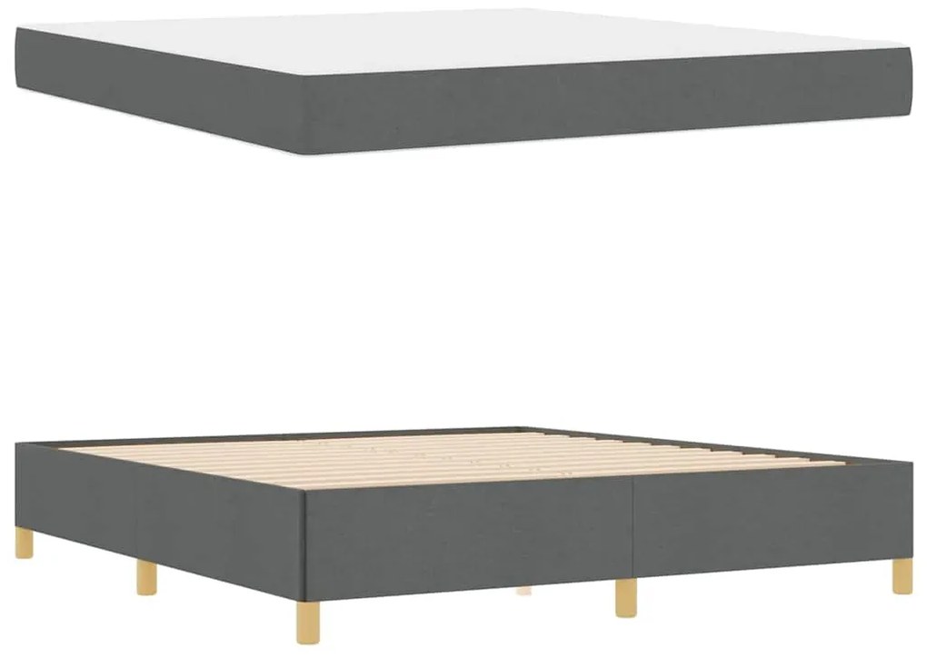 Cama Box Cinza Escuro e Branco e Cinza Escuro 180 x 200 cm