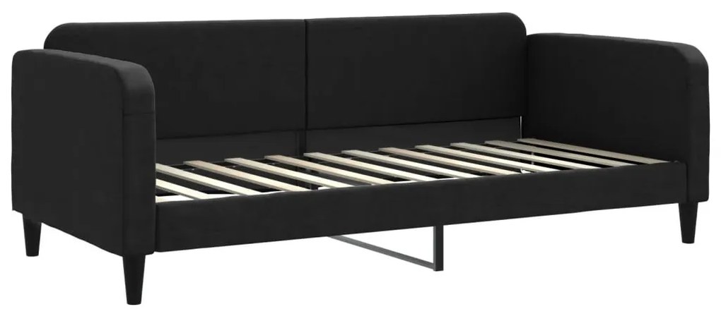 Sofá-cama com gavetão 90x200 cm tecido preto