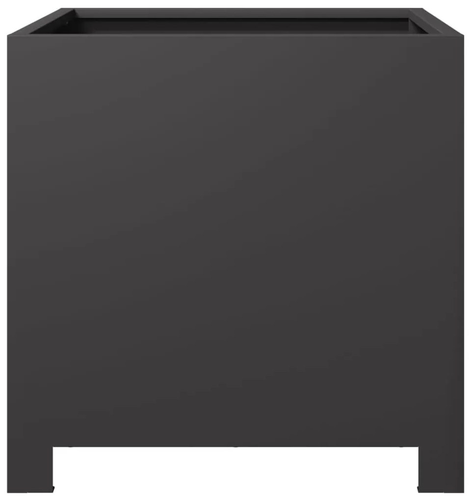 Vaso/floreira de jardim 2 pcs 40x40x40 cm aço preto