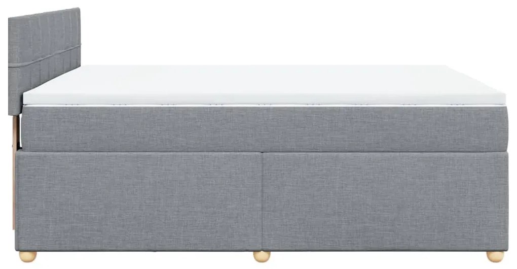 Cama com molas/colchão 160x200 cm tecido cinzento-claro