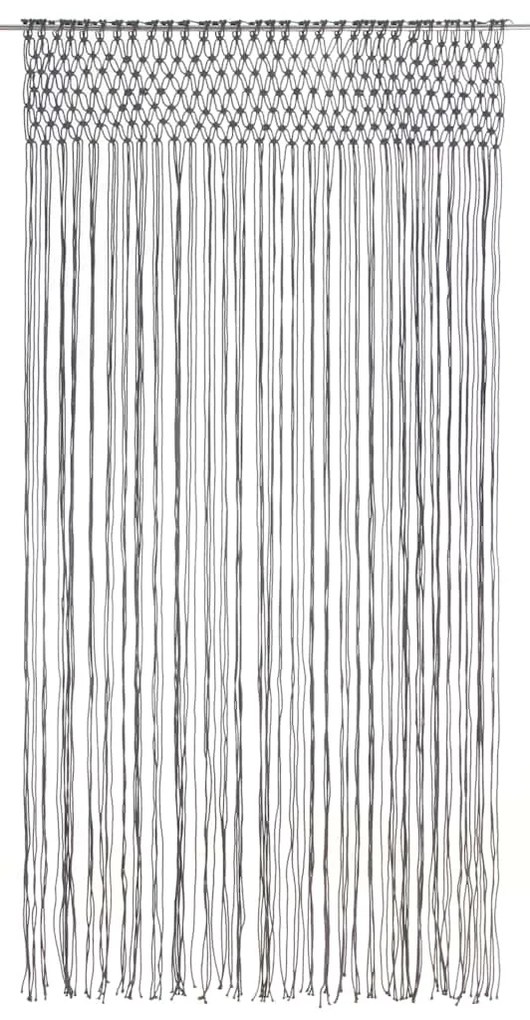 Cortina macramé 140x240 cm algodão antracite