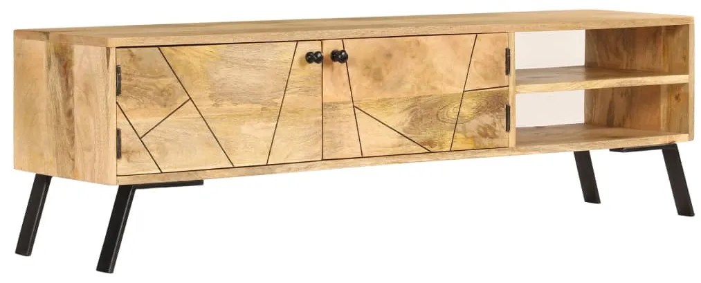 Móvel de TV em madeira de mangueira maciça 140x30x40 cm