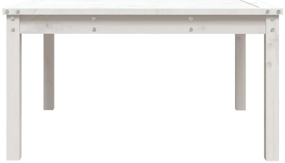 Mesa de jardim 82,5x82,5x45 cm madeira de pinho maciça branco