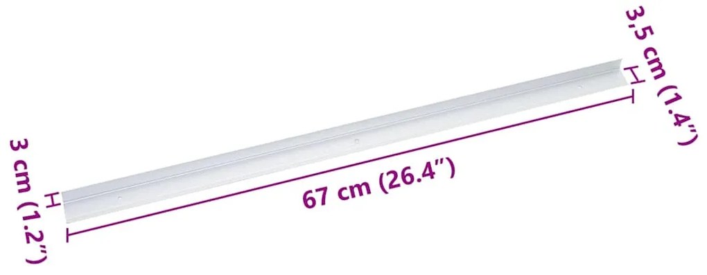 Perfis para degraus 10 pcs Prateado 67 cm Alumínio