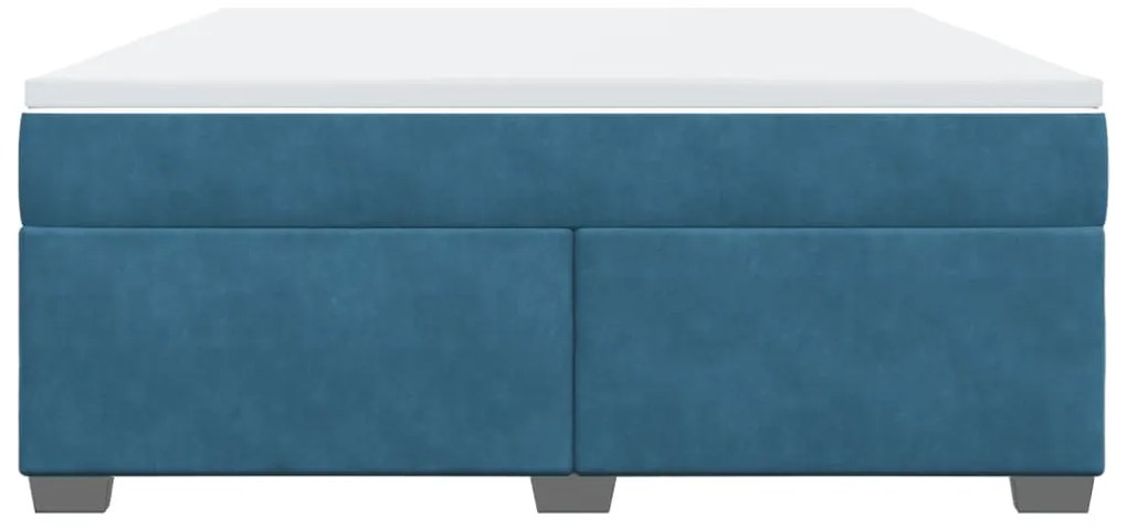 Cama com molas/colchão 180x200 cm veludo azul-escuro