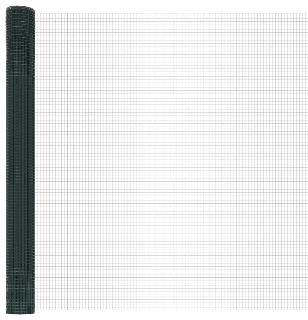 Cerca de Arame Soldado com 13 Postes Flangados Verde 1,6x25 m Aço