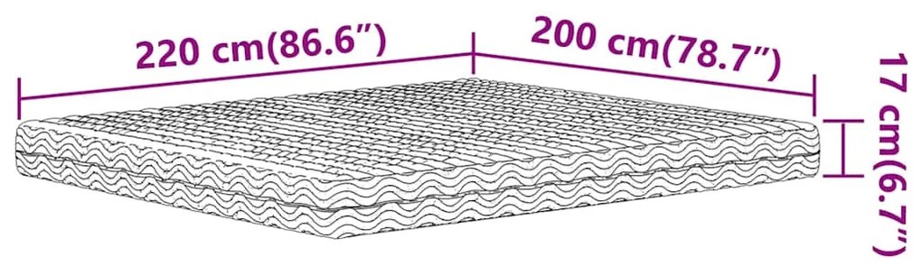 Colchão de espuma 200x220 cm dureza H2 H3 branco