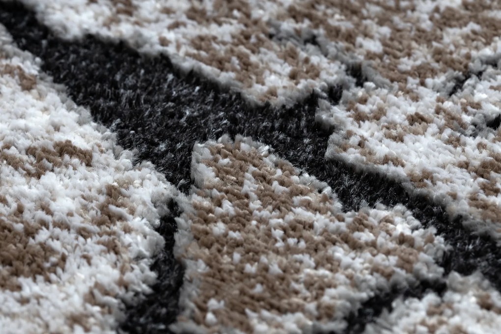 Tapete moderno COZY 8985 Pavimentação tijolo, pedra - Structural dois níveis de lã castanho