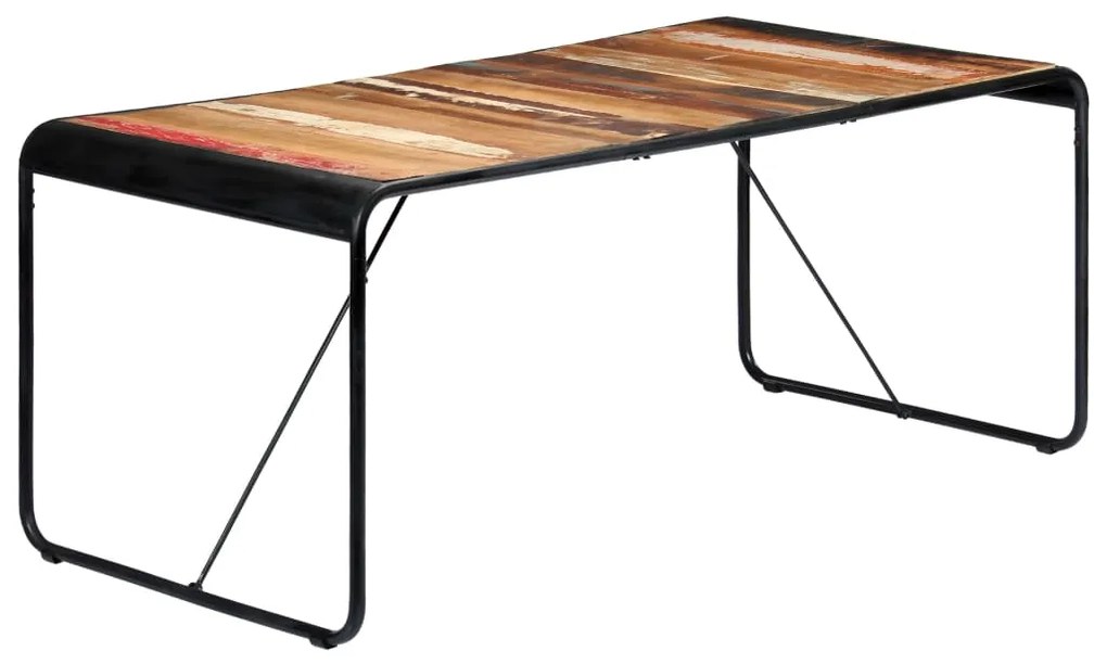 Mesa de jantar 180x90x76 cm madeira recuperada maciça