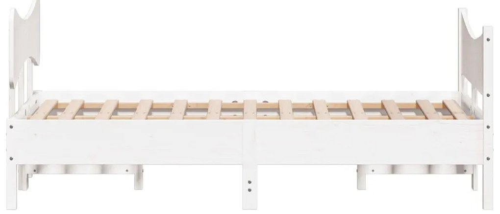 Cama sem colchão 135x190 cm madeira de pinho maciça branco