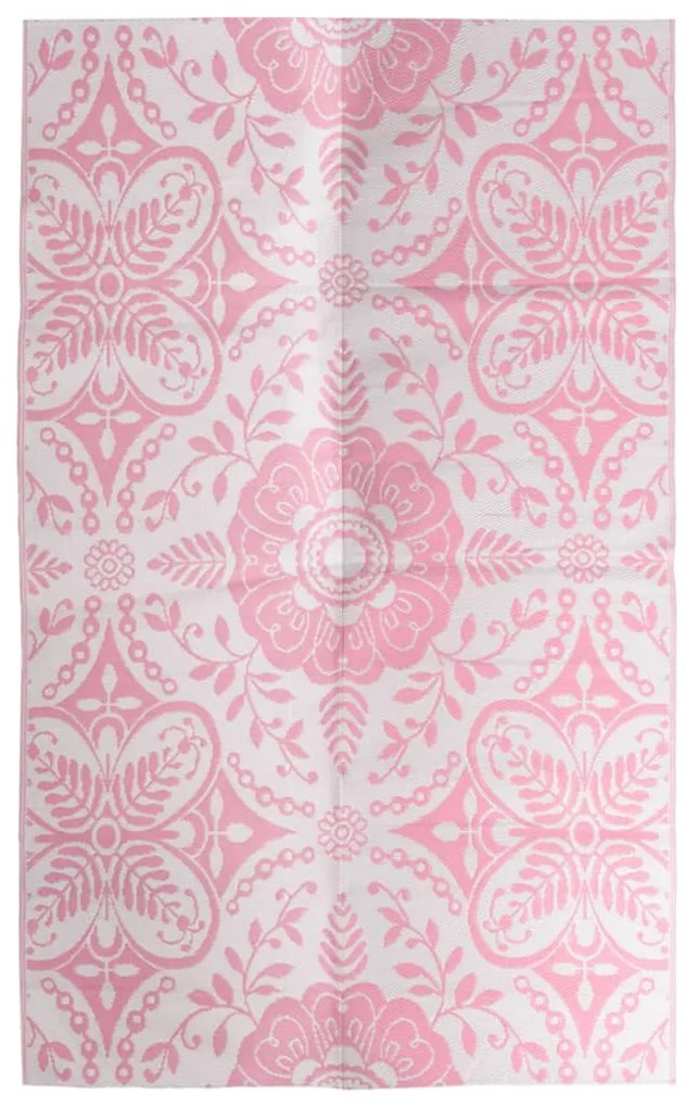 vidaXL Tapete de exterior 190x290 cm ARAKIL PP cor-de-rosa